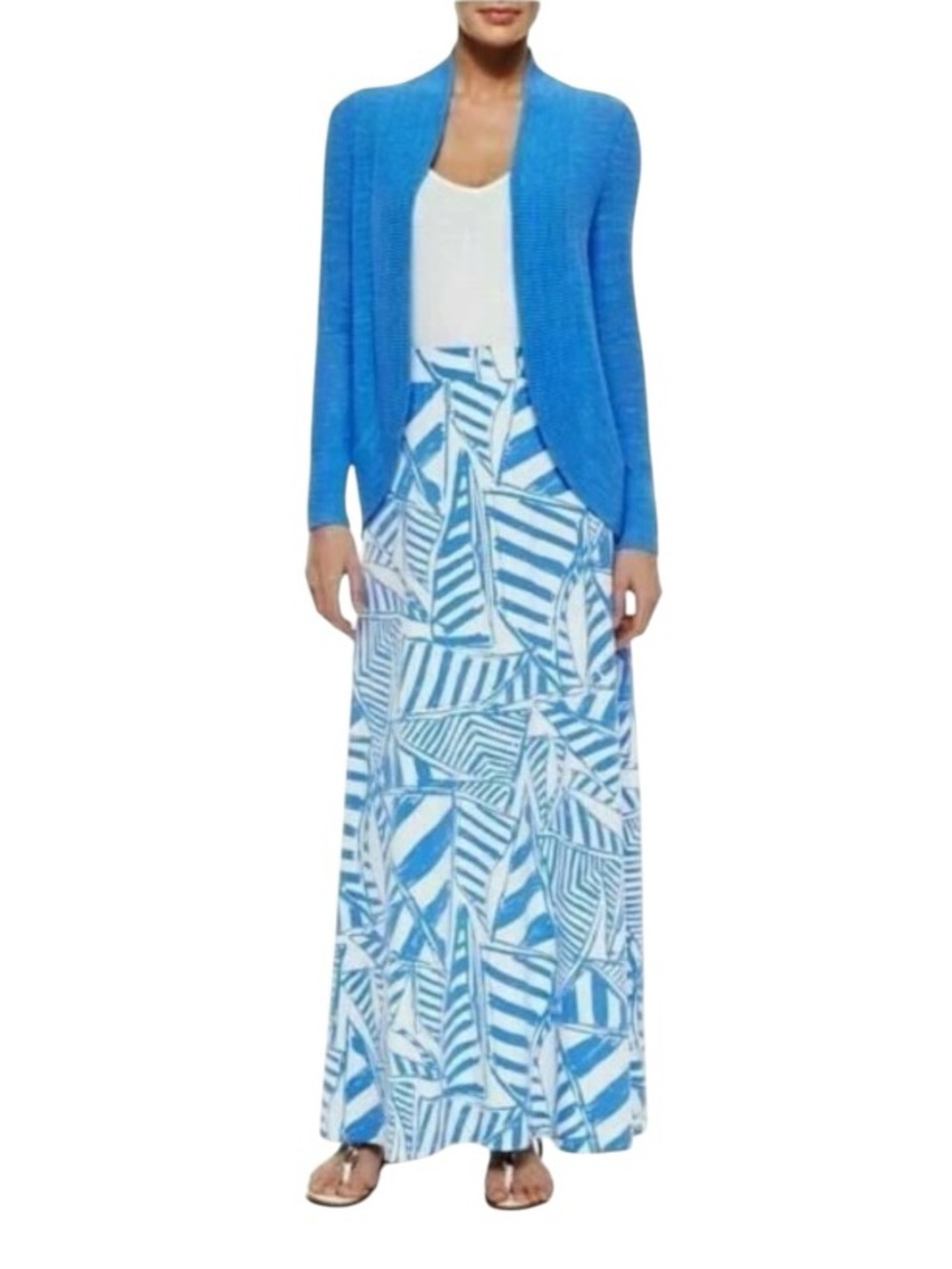 Lilly Pulitzer Nola Sailboat Maxi Skirt size L 98618